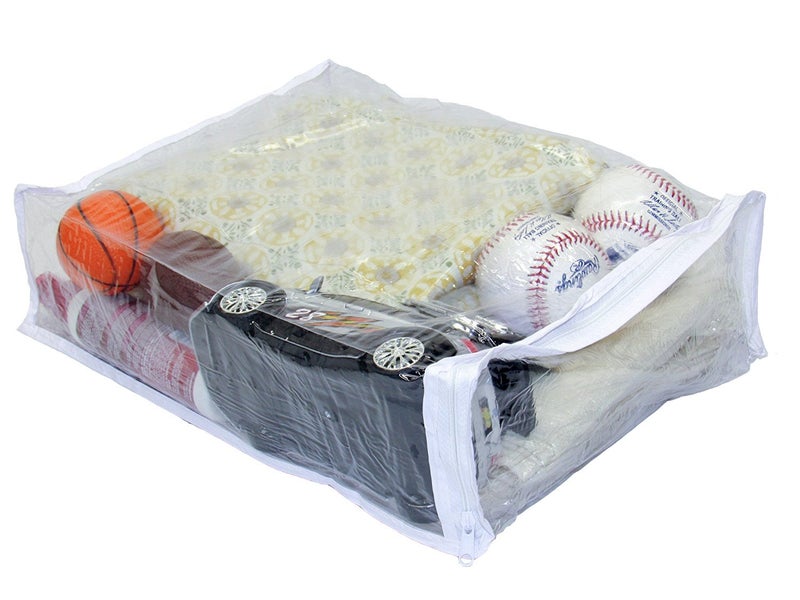 Fba Set of 10 Clear Vinyl Zippered Sweater Clothing Storage Bags 11 x 15 x 4 - Image 1